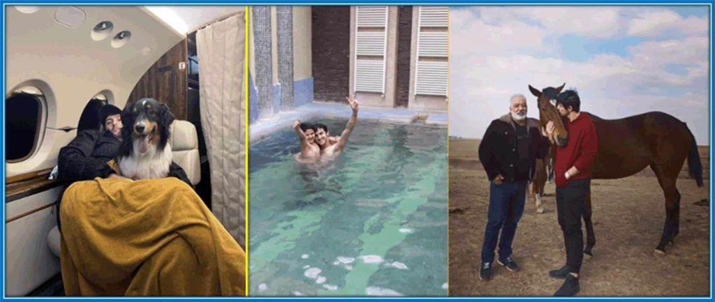 Sardar Azmoun loves horses, and dogs and enjoys swimming, among others.