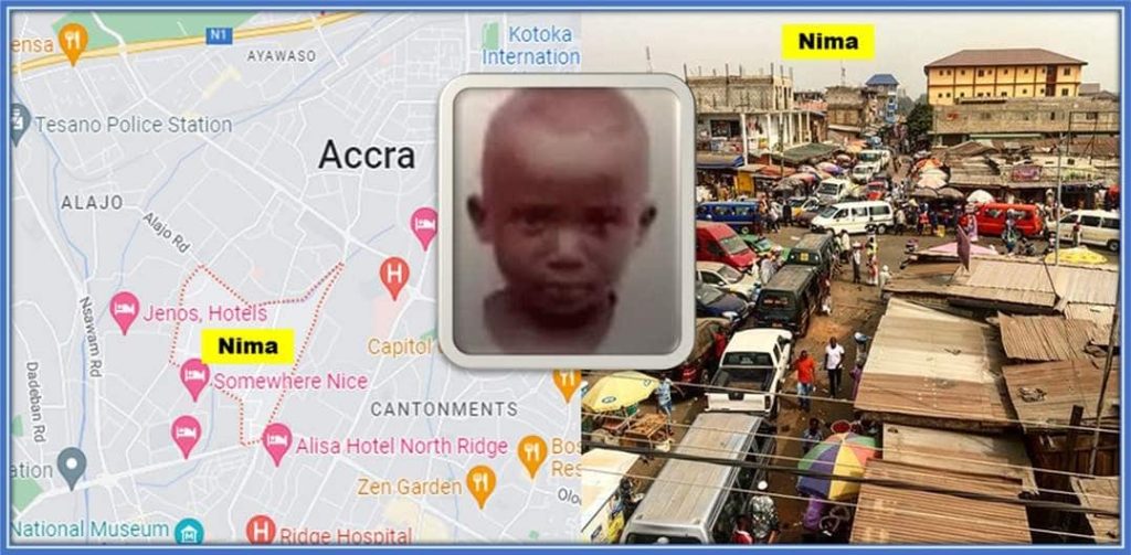 This map and photo aim at giving you to get a view of Nima. Kudus has his origins here. This Zongo residential town made him.