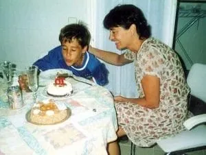 Young Bojan Krkic, celebrating his birthday alongside his Mother.