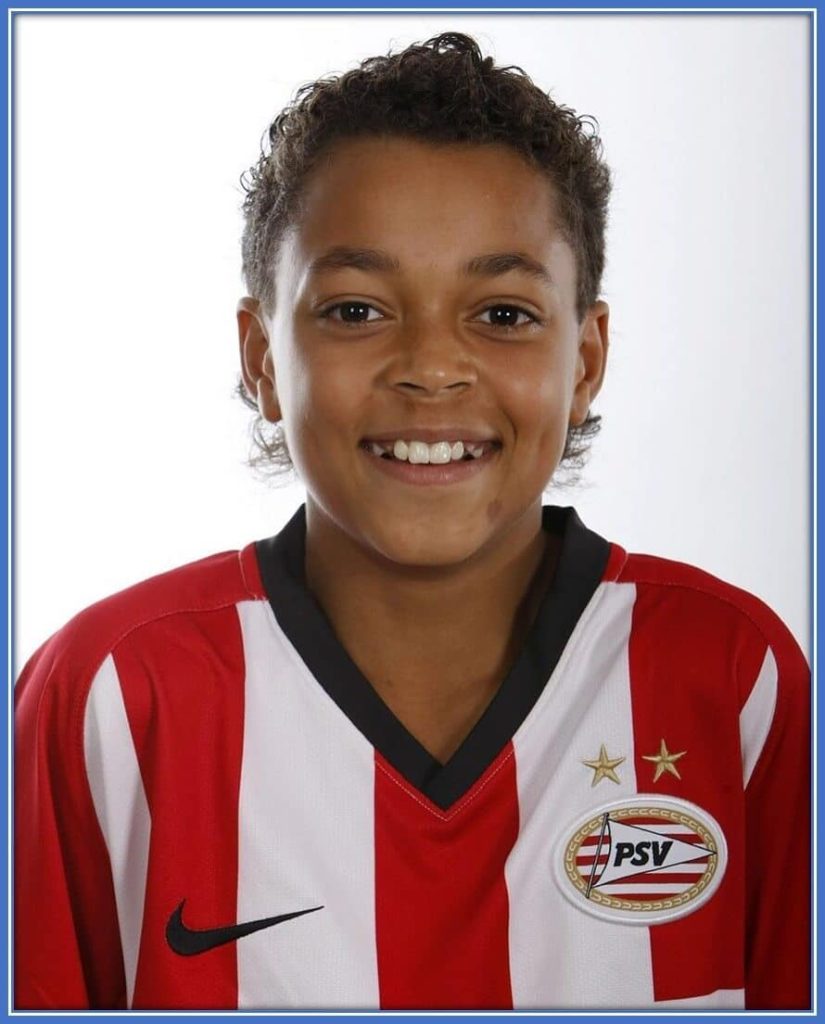 A rare photo of Danjuma in the youth setup of PSV Eindhoven.