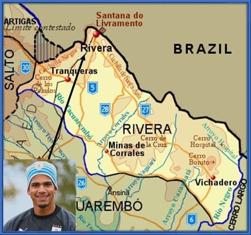 Rivera shares an open dry border with Santana do Livramento, a city in Brazil.