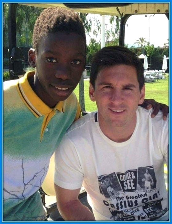 Ilaix Moriba met Lionel Messi as a Child.