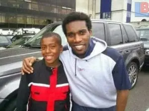 Young Alex Iwobi with his uncle- Jay-Jay Okocha.