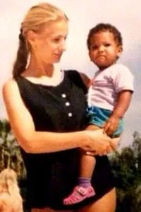 Little Jerome Boateng and his Mother, Martina.