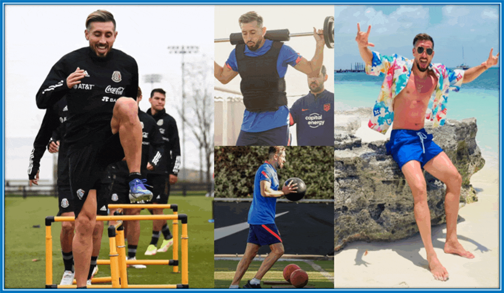 Héctor Herrera has a charming personality. His steady workout schedule has helped to keep him fit.