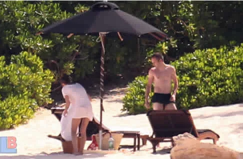 Andres Iniesta enjoying his honeymoon with his wife.