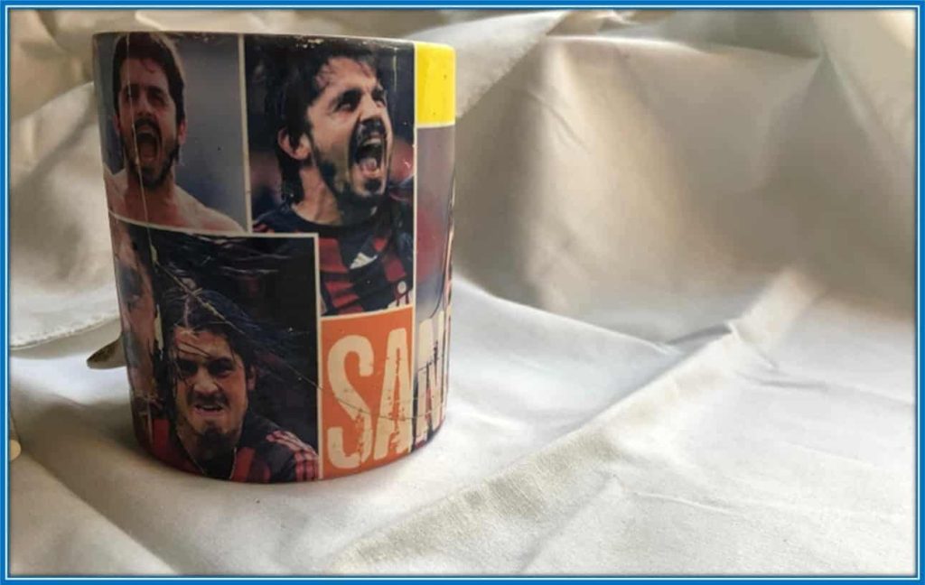 Sandro Tonali's grandmother (Gina) has kept this Cup (for years) in the Tonali family museum. As a child, little Sandro preferred to use his favourite Gatusso cup OR NOTHING ELSE.