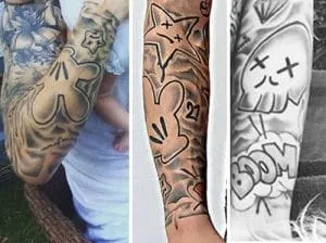 The hand tattoos of Loris Karius.
