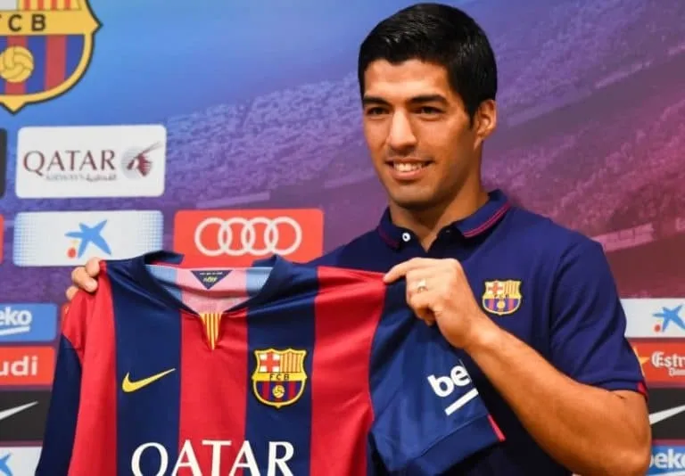 Luis Suarez signed for Barcelona in 2014. Credits: ESPN.