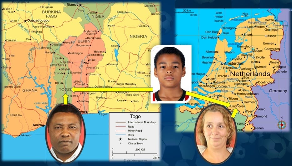 This map gallery provides a detailed understanding of Cody Gakpo's family origins. His Dad (Johnny) is from Togo, while his Mum (Ank) is from Oirschot, in the Netherlands.