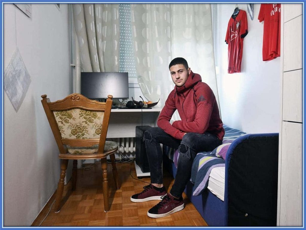 The humble footballer once lived in this apartment near Dinamo Zagreb's stadium.
