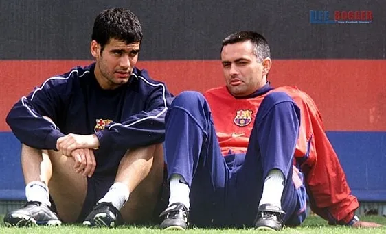Pep Guardiola - Back in the days with Jose Mourinho as his coach.