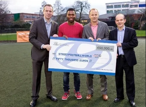Sturridge's philanthropic spirit in action: In 2012, representing Chelsea, he donated €50,000 to Street League, championing young, disadvantaged European football hopefuls.