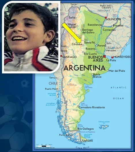 This map shows Calchin (Cordoba) - where Julian Alvarez's parents raised him.