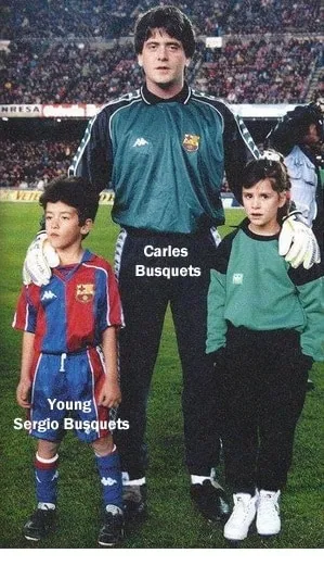 Sergio Busquets with his Dad - two Barca Legends.