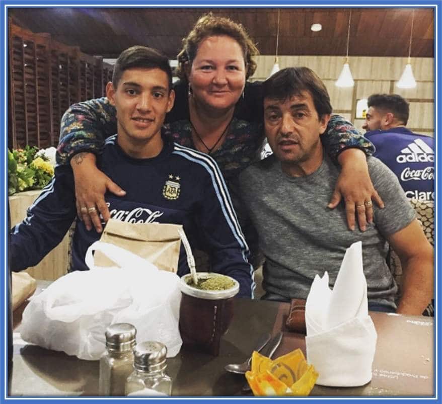 Behold Nahuel Molina's parents. The baller and his parent were having dinner together.