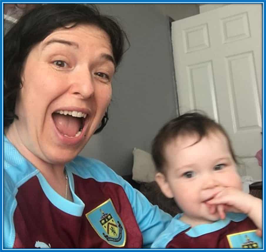 This is Dwight McNeil's Aunt (Carys Jones-McNeil) alongside her son before a Burnley game.