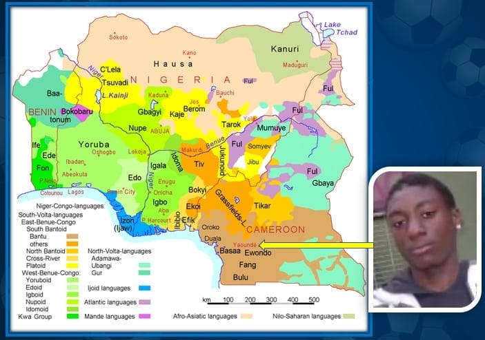 This map explains Karl Toko Ekambi's Cameroonian origins.