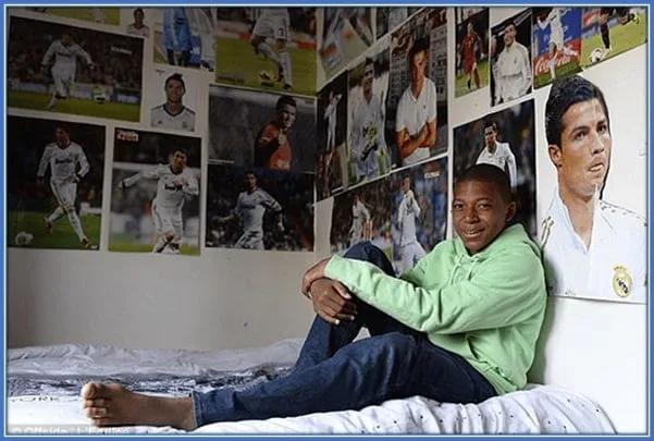 This was how Kylian Mbappe's room looked like as a Child. It appeared he worshipped CR7.