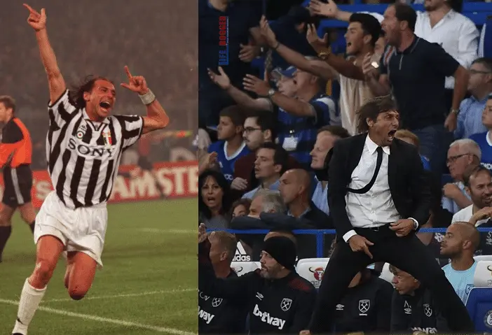 Antonio Conte's crazy goal celebrations as both player and coach.