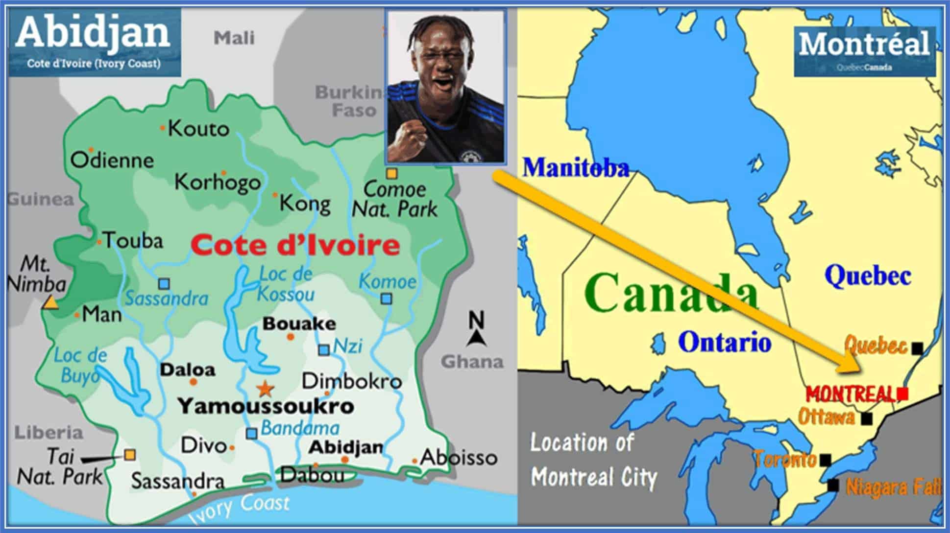 This map aids your understanding of Ismael Kone's origins.