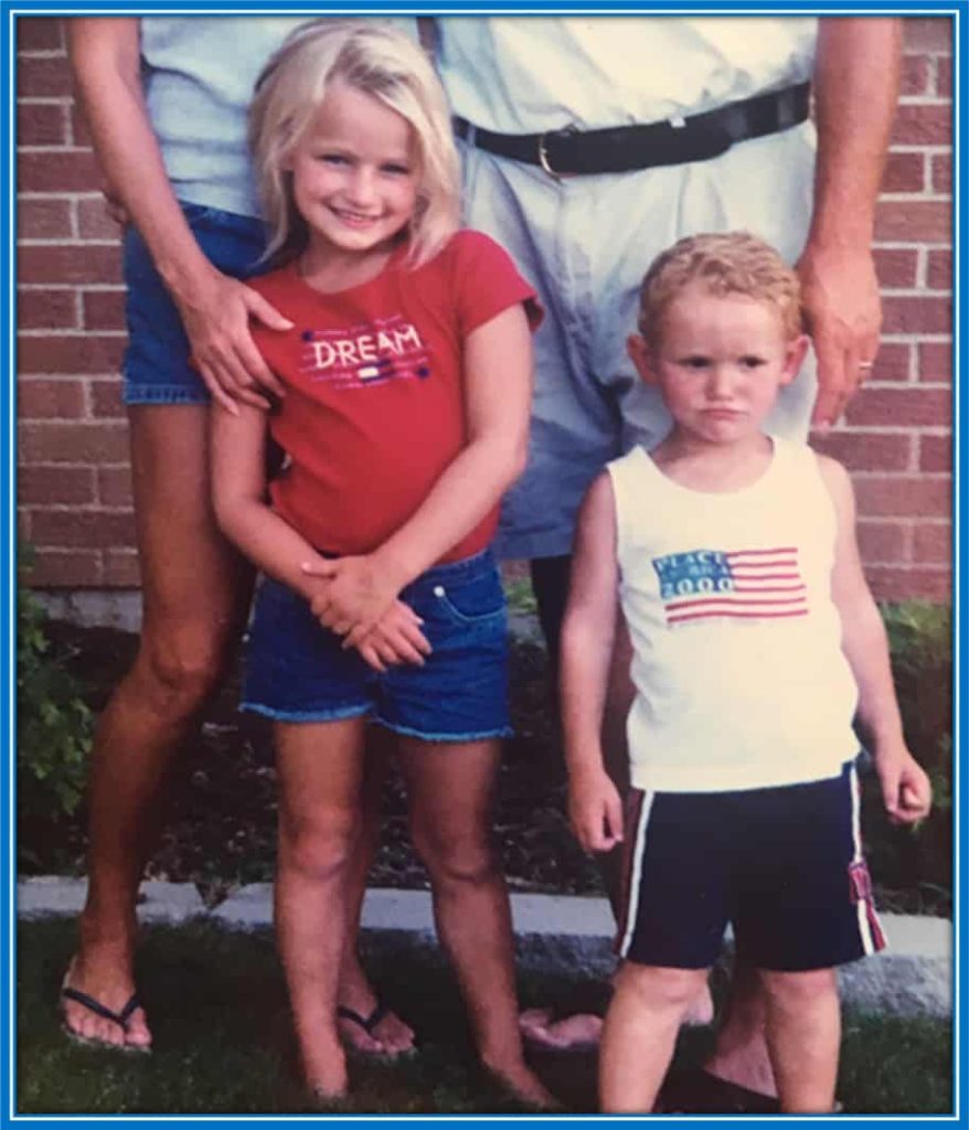 A serious-looking Josh Sargent in a family photo.