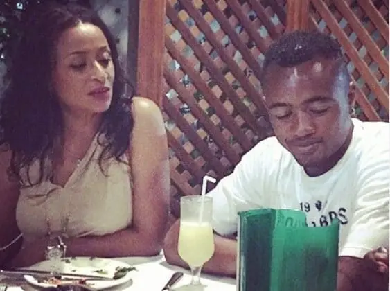 Jordan Ayew's mom with his brother Andre.