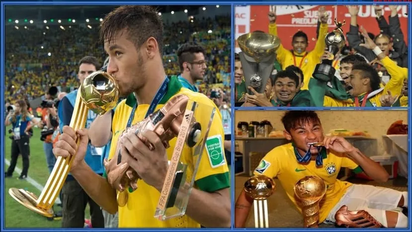 Neymar's Brazilian trophies.