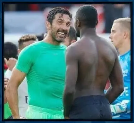 Marcus Thuram met his childhood Idol and father's close friend- no other than the Legendary Buffon.
