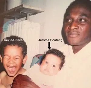 Kevin-Prince Boateng's Dad, together with Jerome and Kevin-Prince.