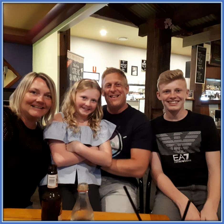 Meet the members of Jarrad Branthwaite's Family. From left to right; Donna, Evie, Paul and Jarrad.