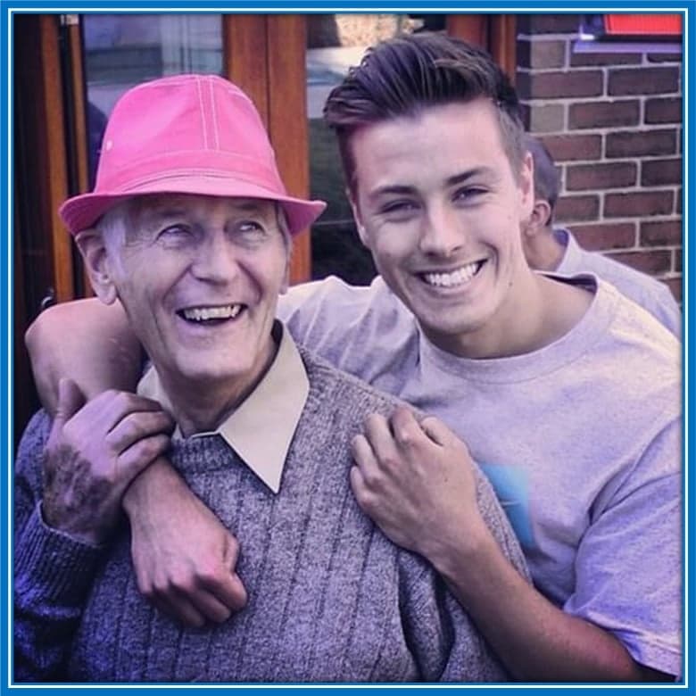 A 20-year-old Jackson Irvine celebrates his granddad on his 75th birthday.
