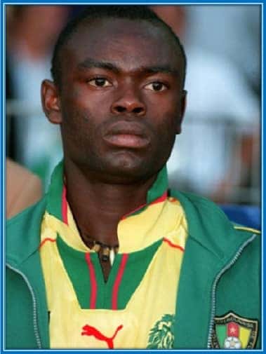 This is Anthony Elanga's Dad, Joseph, when he played for the Cameroonian National team.