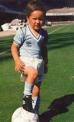 Young Ander Herrera with his football.