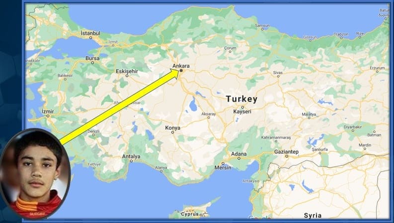 This map of Turkey portrays Ozan Kabak's family origin.