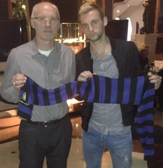 Marcelo Brozovic with his dad Ivan shortly after he joined Inter Milan. Image Credit: Instagram.