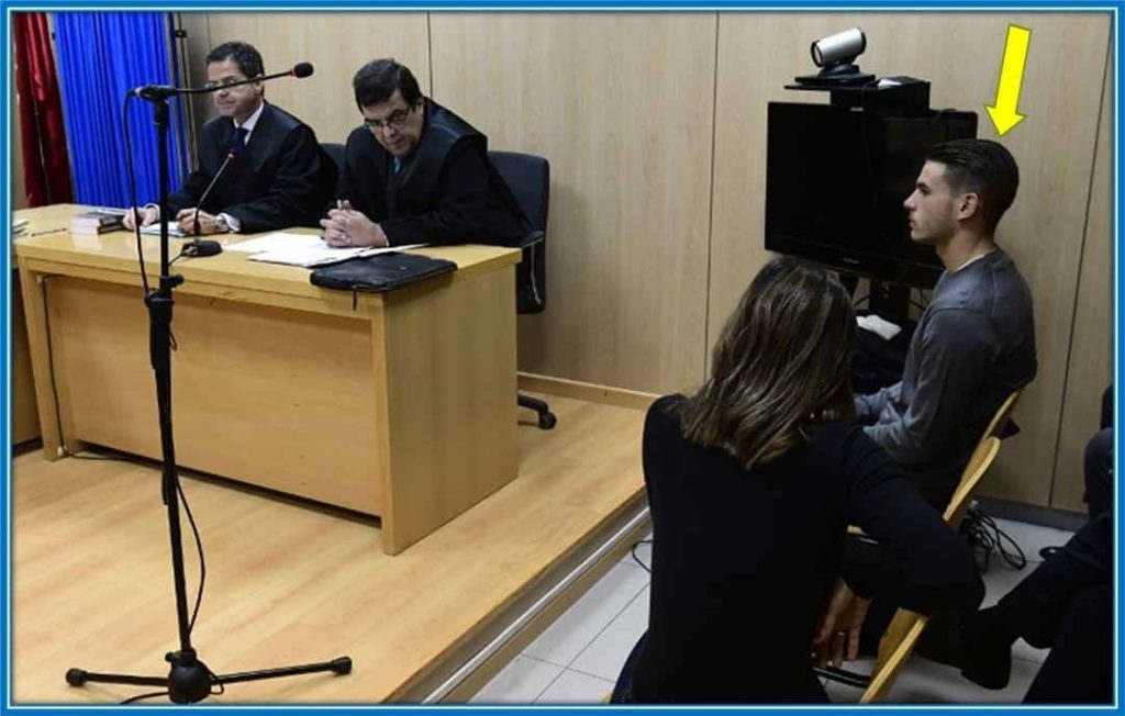 This is Theo Hernandez's Brother (Lucas) - in court.