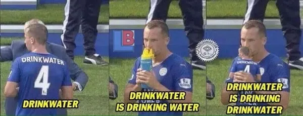 Social media buzzed when Drinkwater, known from his time at Leicester, was pictured drinking water during a game against Tottenham.