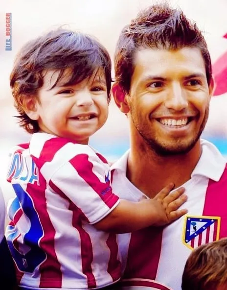 Sergio Aguero and Son (Benjamin).