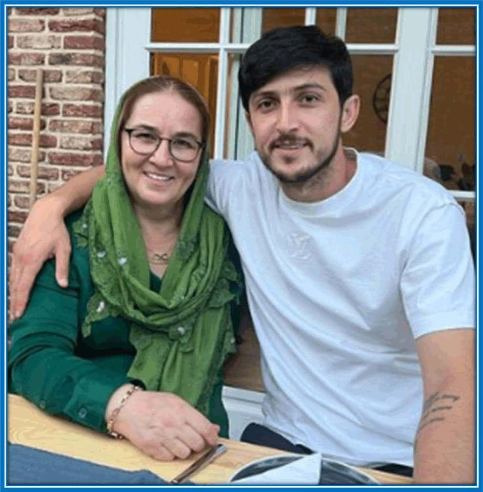 A picture of Azmoun with his mother, Mrs Azmoun.