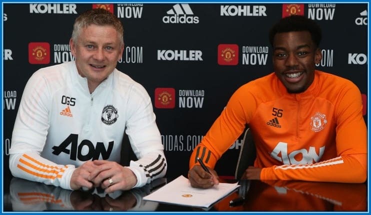 Signing a professional contract with Manchester United was indeed a proud moment for his parents.