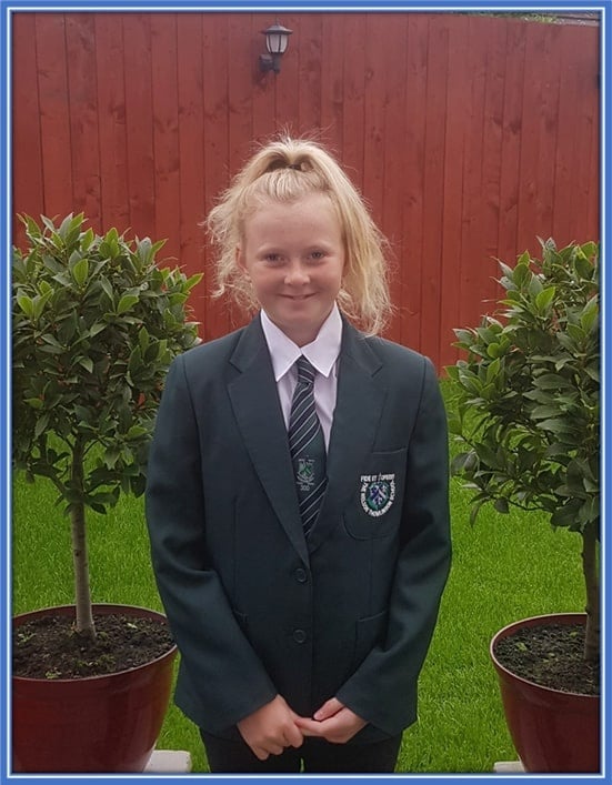 This is Evie, on her first day with The Nelson Thomlinson School.