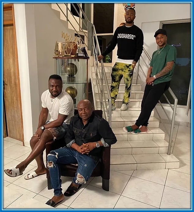 Ibrahim, Andre and Jordan pose for a photograph with their father, Abedi Pele. These four persons make up the Ayew football dynasty.
