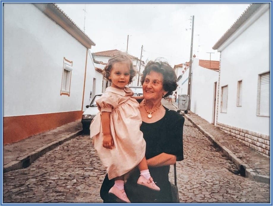 A throwback childhood photo of Stephen's girlfriend and her grandmother.