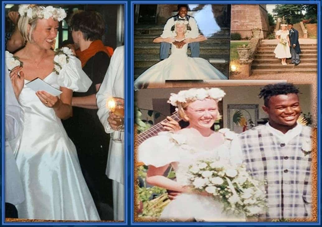 Some 1996 wedding photos of Brennan Johnson's parents - Alison and David. On their wedding day, England defeated Spain at the Euro 1996.