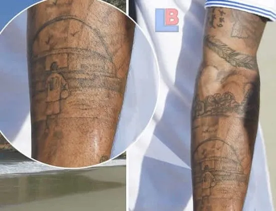 One of Raheem Sterling's most notable tattoos.