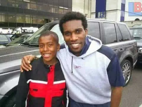 Young Alex Iwobi and dhis uncle, Jay Jay Okocha.
