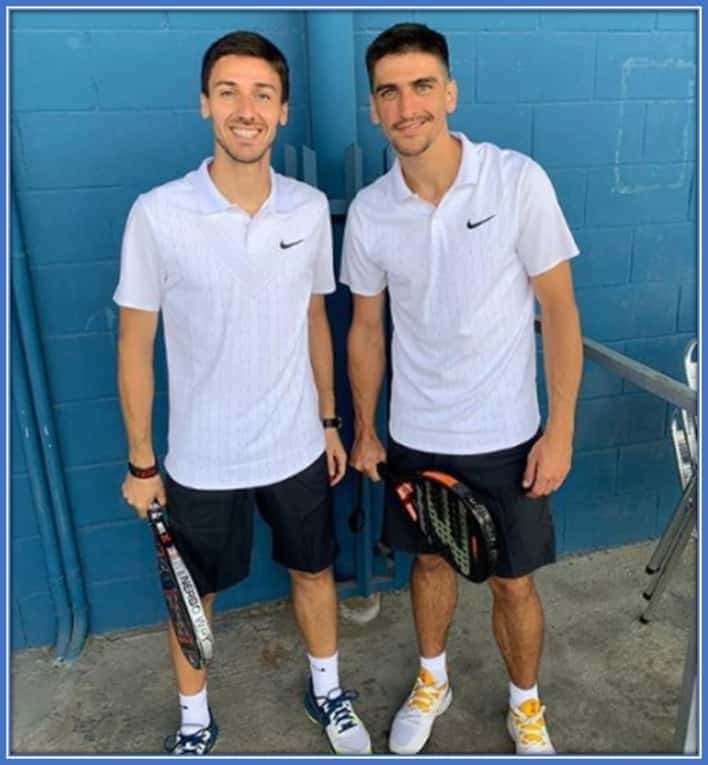 Meet Gerard Moreno's Brother. Both are pictured trying out other sports.