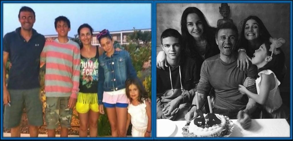 Luis Enrique Family moments with his wife and children.
