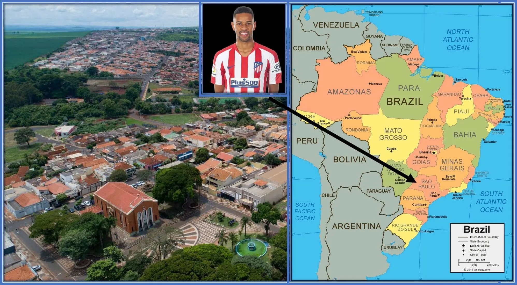 A glimpse of his hometown, Serrana (L) and his state of Origin, Sao Paulo (R).